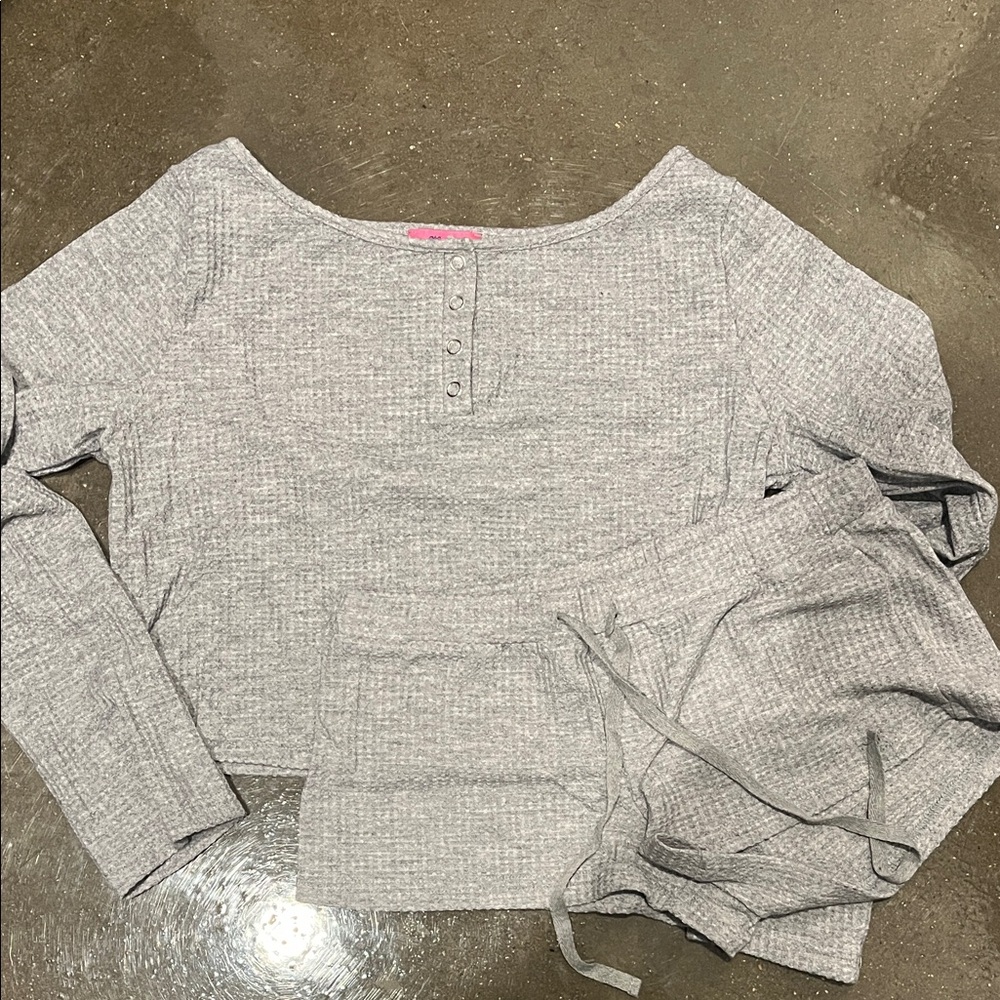 Edikted Gray Ribbed Knit Set - Picture 1 of 3